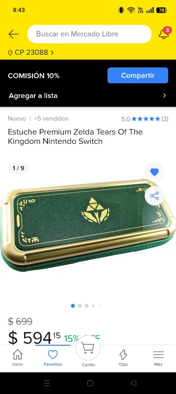 Estuche Premium Zelda Nintendo Switch