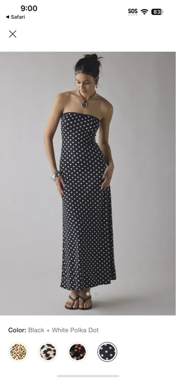 UO Alexis Printed Knit Strapless Tube Maxi Dress