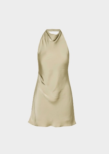 Audience Satin Mini Halter Dress