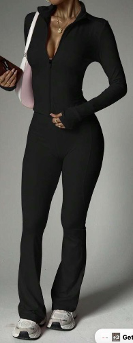 zip and flare leggings set 
