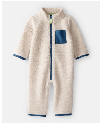 Carter’s Baby Boy Color Block Fleece Zip-Up Jumpsuit
