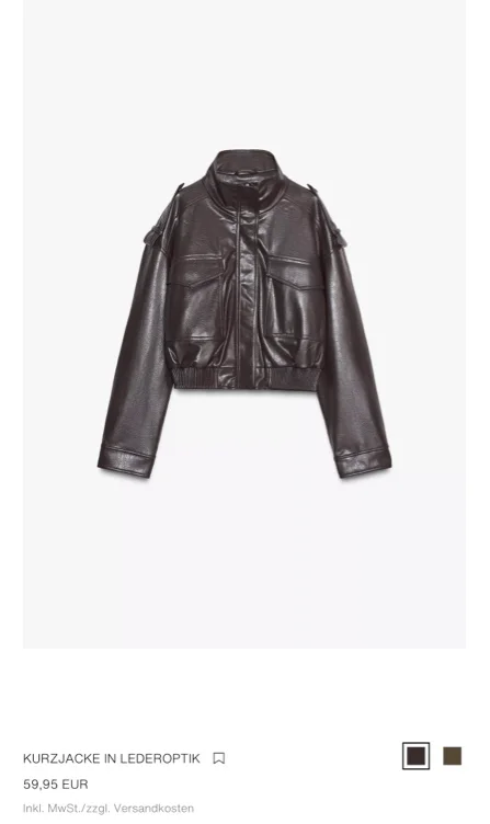Zara Kurzjacke Lederoptik