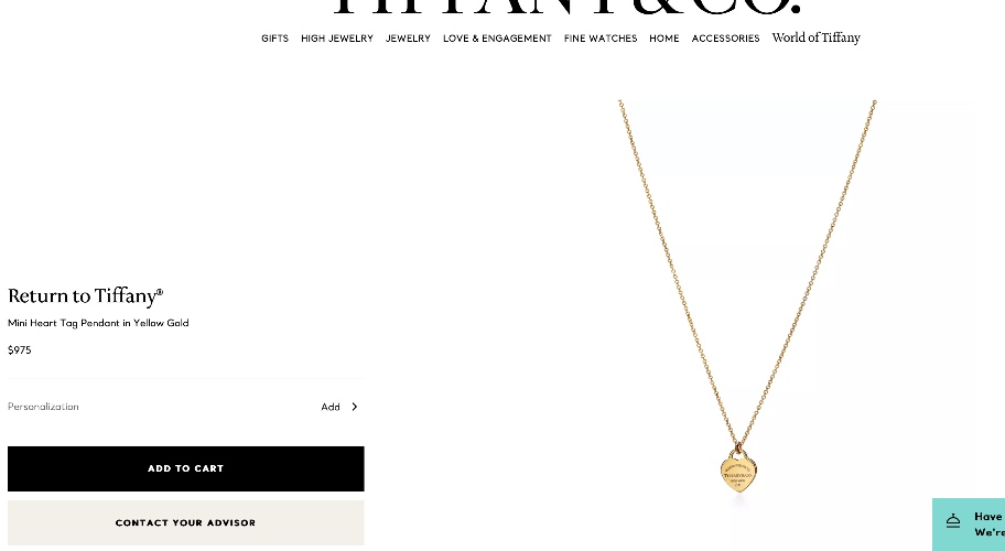 Return to Tiffany® Mini Heart Tag Pendant in Yellow Gold