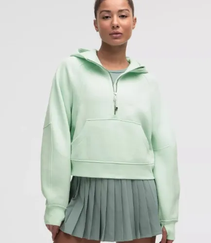Scuba Oversized Half-Zip Hoodie - Sea Mist
