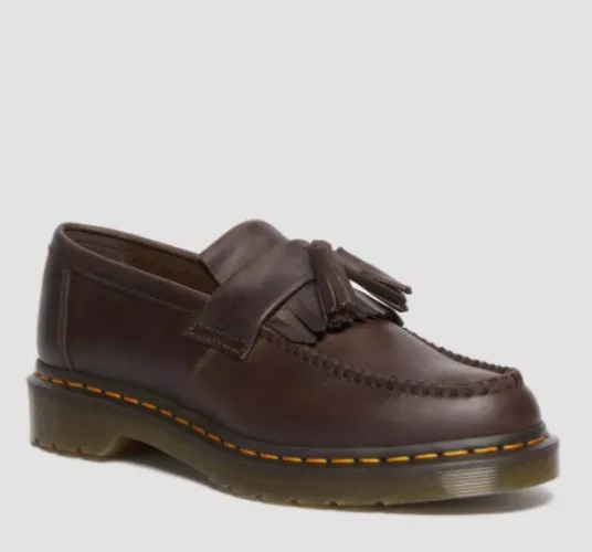 Adrian Crazy Horse Leather Tassel Loafers