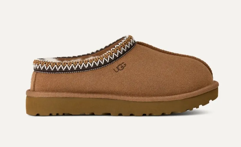 UGG® Women's Tasman II Sheepskin Slippers in Chestnut