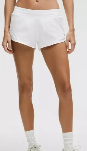 Hotty Hot Low-Rise Lined Short 2.5" - White 