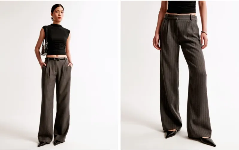 A&F Sloane Low Rise Tailored Wide Leg Pant