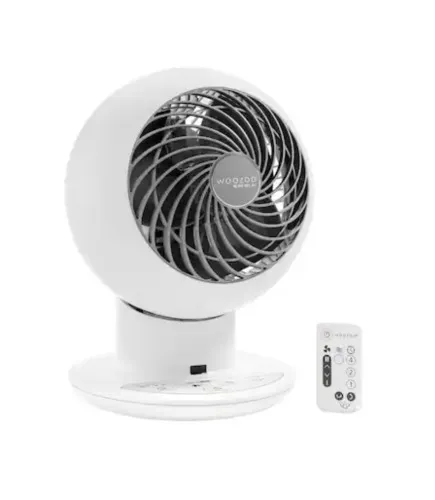 WOOZOO - Compact Globe Oscillating Fan w/ Remote - 5 Speed - White