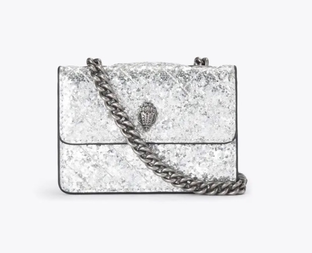 MICRO KENSINGTON Silver Glitter Micro Bag by KURT GEIGER LONDON