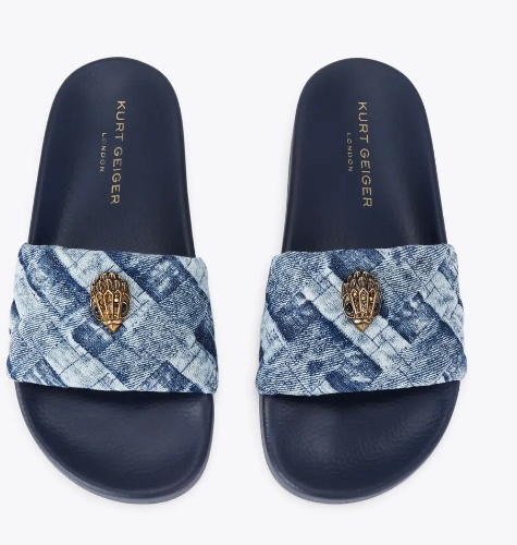 MEENA EAGLE Blue Denim Slip On Sandal by KURT GEIGER LONDON