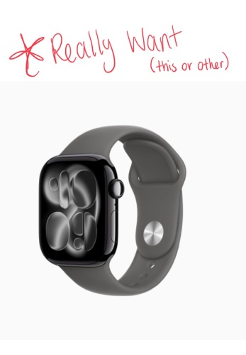Apple Watch Series 11 GPS, 42mm Jet Black Aluminum Case with Stone Gray Sport Band - S/M