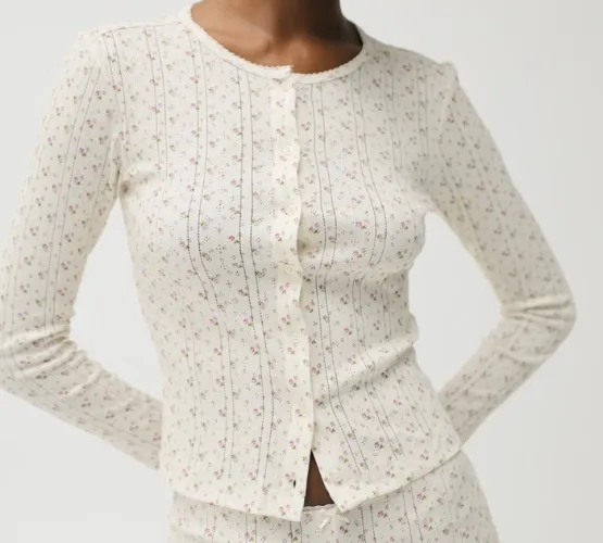 The Cardigan: English Rose Pointelle