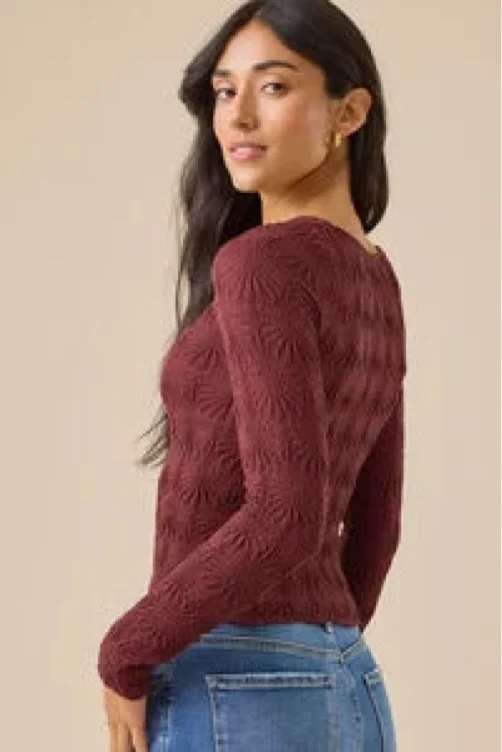 Blaire Seamless Floral Long Sleeve Cami