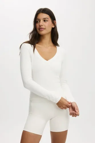 Ultra Soft Plunge Front Long Sleeve