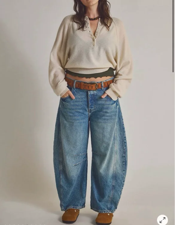 We The Free Good Luck Mid-Rise Barrel Jeans