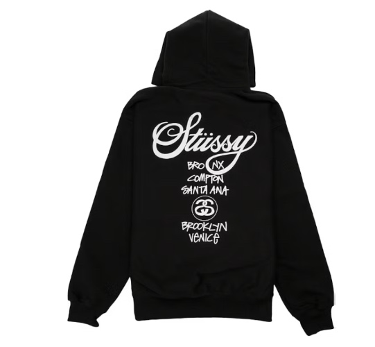 Stussy World Tour Hoodie Black