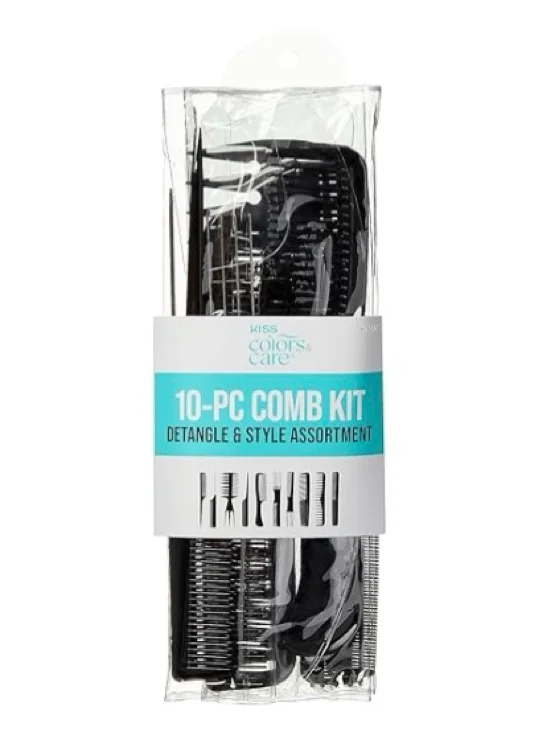 KISS Professional 10-pc Comb Set-Detangle & Style Assortment