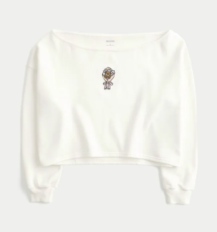Easy Graphic Double Off-the-Shoulder Sweatshirt
