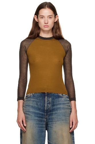 Brown Semi-Sheer T-shirt