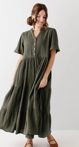 Bekah Cotton Gauze Tiered Maxi Dress