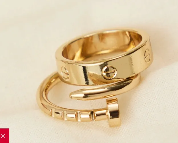 Wrapped Nail Ring Set