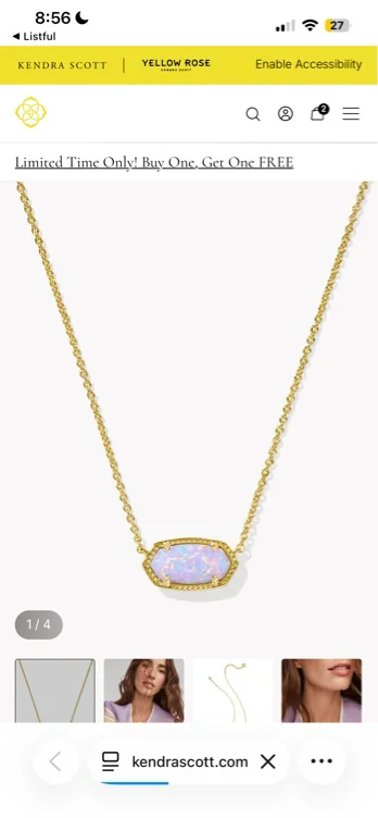 Elisa Gold Short Pendant Necklace