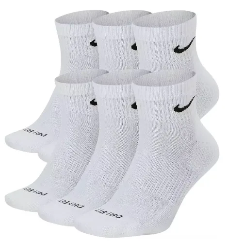 Nike Unisex 6-Pack Dri-fit Ankle Socks - white