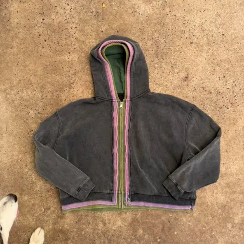 Gv gallery triple zip up hoodie fits a L