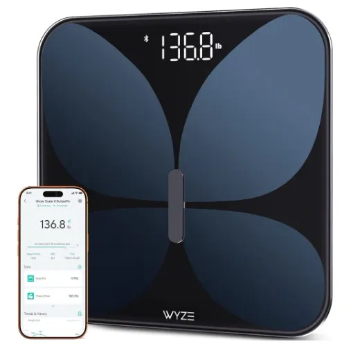 Wyze Scale X Butterfly - Scale for Body Weight, BMI, Body Fat, Muscle Mass, Accurate Smart Bathroom Digital Scale with Heart Rate Monitor | Sync Fitness Apps | for People, Baby & Pet, 400 lbs (Black) : Amazon.com.au: Health, Household & Personal Care