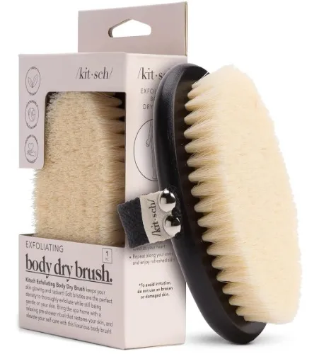 Kitsch Dry Brushing Body Brush & Exfoliating Body Scrubber, Lymphatic Drainage Massager with Soft Vegan Bristle for Sensitive Skin, Gentle Back Scrubber & Dry Brush Body Care Exfoliator : Amazon.com.au: Beauty