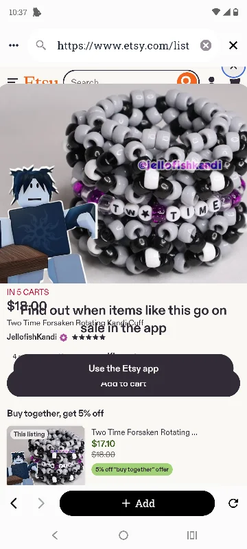 Two Time Forsaken Rotating Kandi Cuff