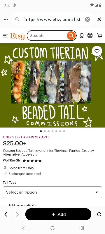 Custom Beaded Tail Keychain for Therians, Furries, Cosplay, Alternative, Accessory - Etsy