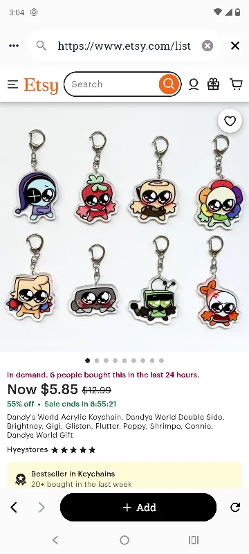 Dandy's World Keychain 