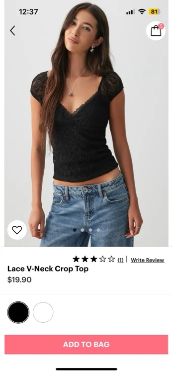 Lace V-Neck Crop top