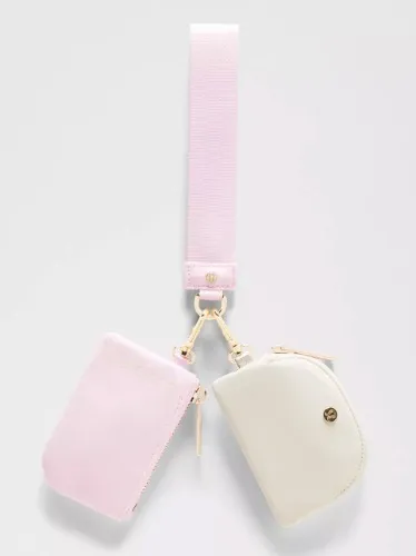 Dual Pouch Wristlet - Pink - ONE SIZE