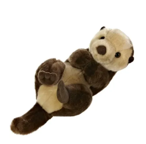 Aurora Medium Sea Otter Miyoni Realistic Stuffed Animal Brown 10"