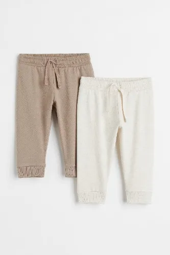 2-pack Joggers - Beige/natural white melange