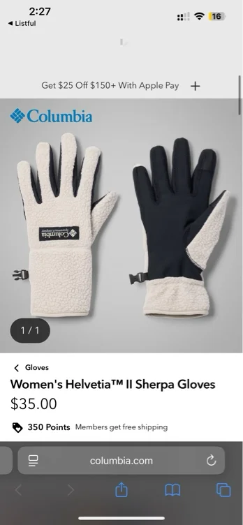 Women's Helvetia™ II Sherpa Gloves - 609, S