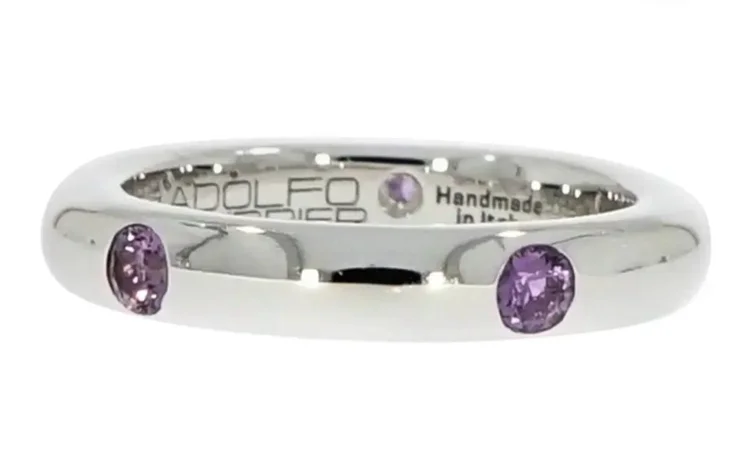 Adolfo Courrier Wisteria Sapphire Stackable White Gold Band
