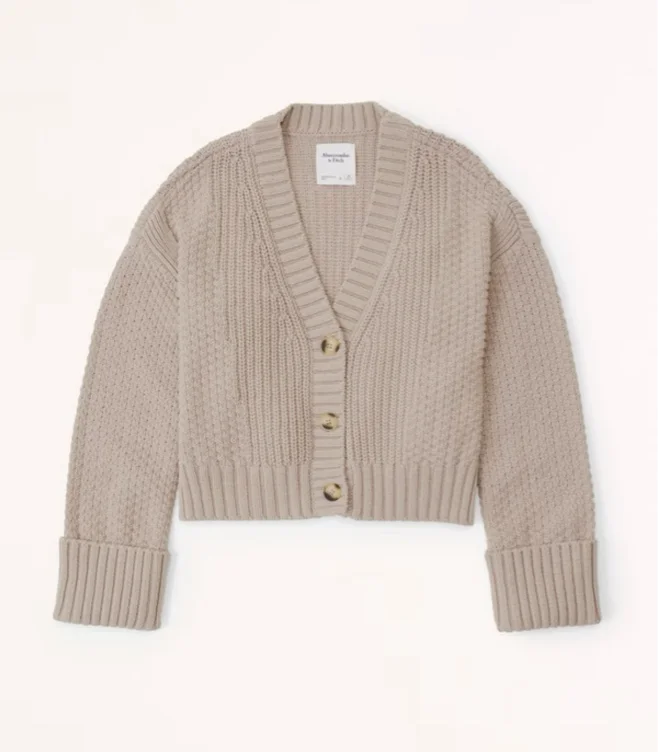 Cotton-Blend Seed Stitch Cardigan