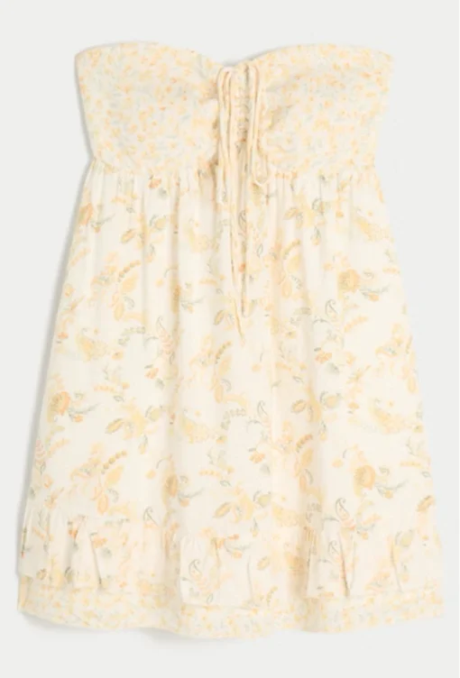 Strapless Ruffle Babydoll Mini Dress