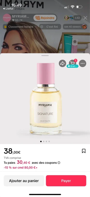 Parfum pour cheveux Myriam K signature 