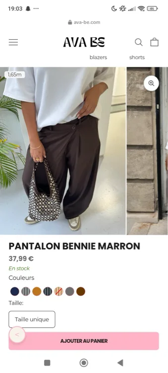 Pantalon marron ava be 