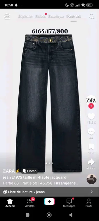 Jean Zara taille 36