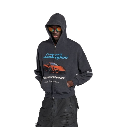 Lamborghini Small Fit Full Zip Fleece Graphic Hoodie