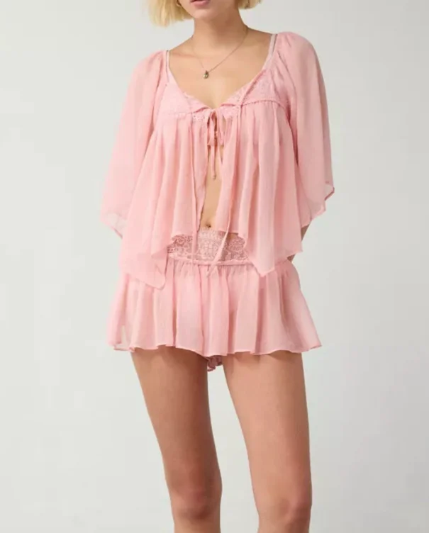 Out From Under Sweet Like Honey Sheer Lace Trim 2-Piece Set