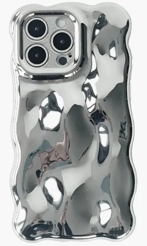 Chrome Bubbles iPhone 14 Pro Max Case