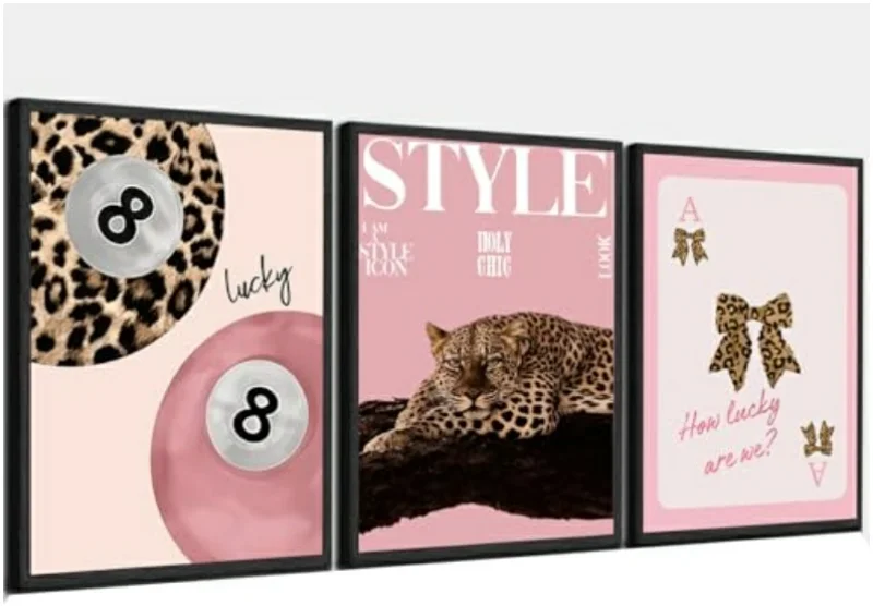 Pink Leopard Wall Posters