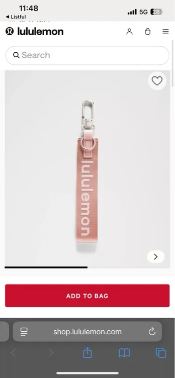Never Lost Keychain - Grenadine Red/White - ONE SIZE